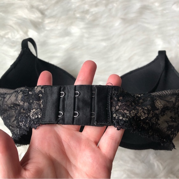 Victoria’s Secret Black Lace Padded Demi Wired Bra 34D - Picture 5 of 8